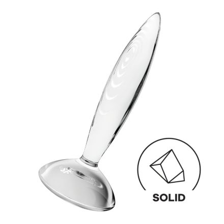 Satisfyer Sparkling Crystal - bordázott üveg dildó (átlátszó)