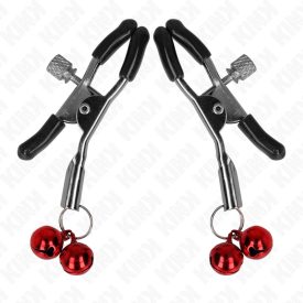 KINK - piros dupla csipeszes mellbimbó izgató 6 cm