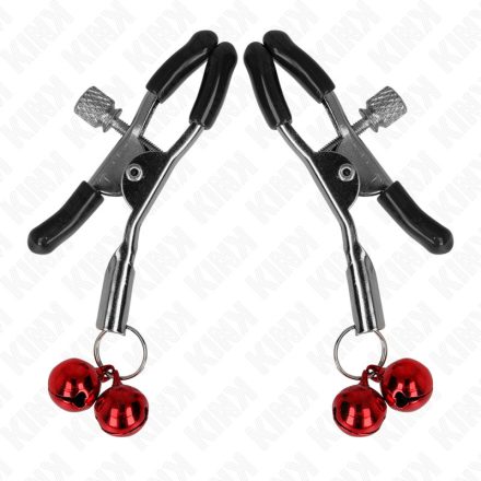 KINK - piros dupla csipeszes mellbimbó izgató 6 cm