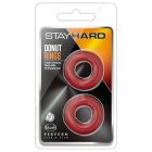 Stay Hard Donut - péniszgyűrű szett (piros)