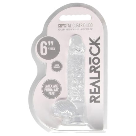 REALROCK - átlátszó élethű dildó - átlátszó (15cm)