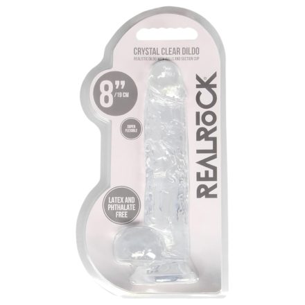 REALROCK - átlátszó élethű dildó - átlátszó (19cm)